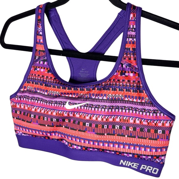 Nike Pro | Dri-Fit Sports Bra | Vibrant Pattern | Size Large (G) - Picture 3 of 4